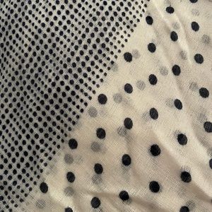 Light, navy blue polka dot scarf